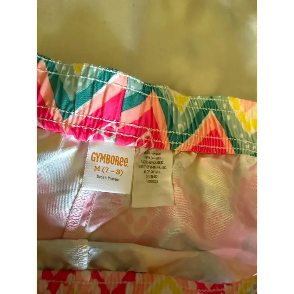Gymboree pink pattern shorts size 7/8 quick dry